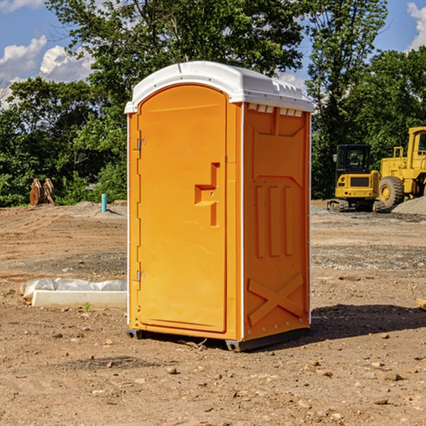 how often are the portable restrooms cleaned and serviced during a rental period in Wheatland